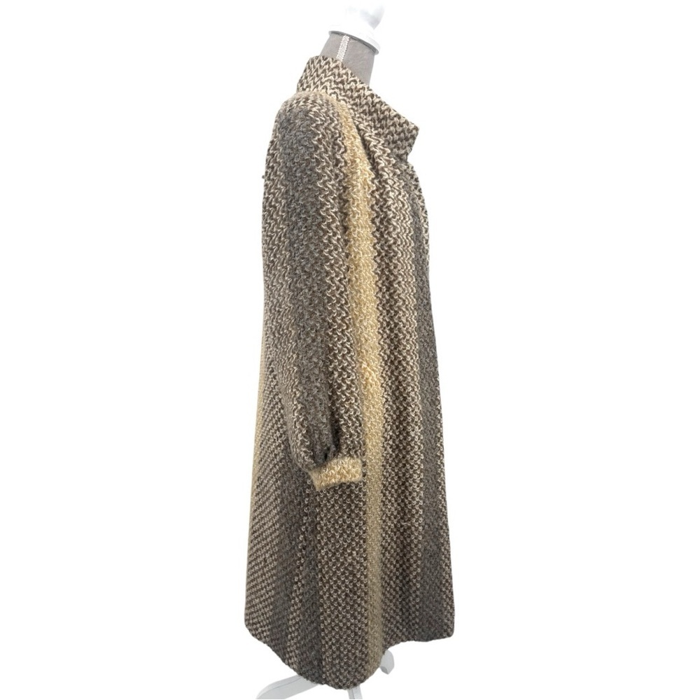 Vintage MJ Seattle Mohair Wool Coat Duster Oversized Long Neutral USA Made Size - Picture 4 of 9